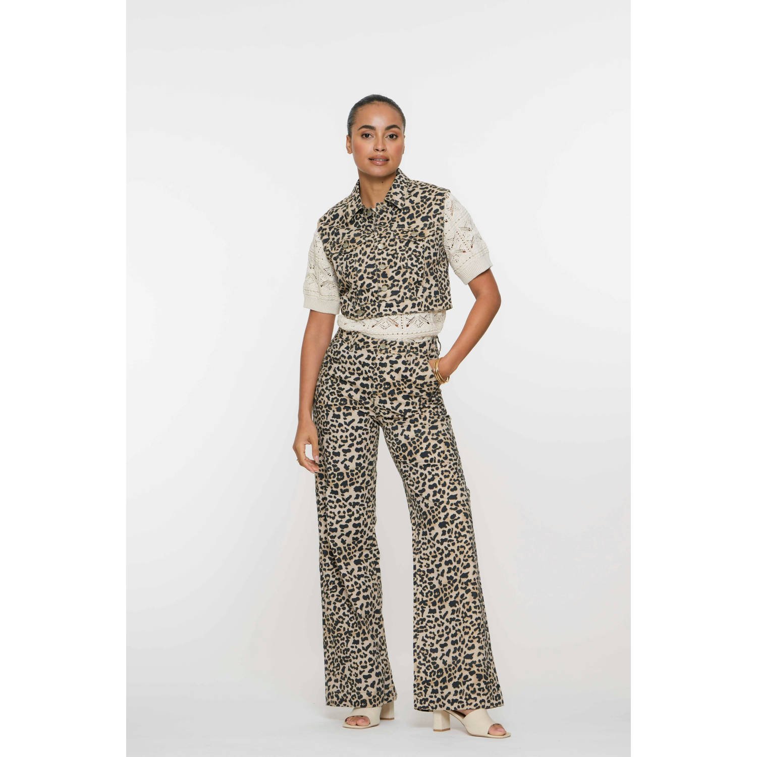 Geisha Jeans met Luipaardprint Multicolor Dames