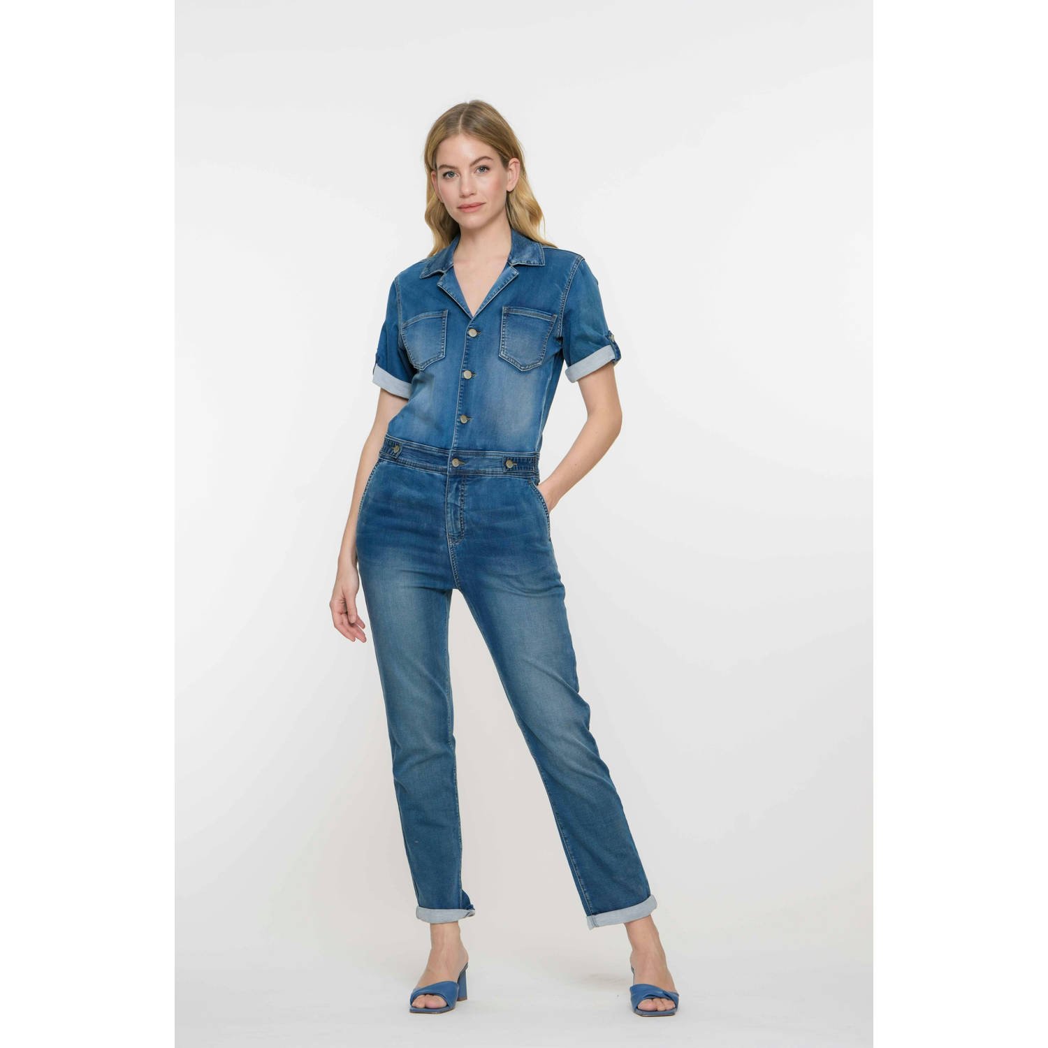 Geisha jumpsuit medium blue denim
