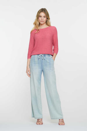 straight regular waist pantalon light blue denim