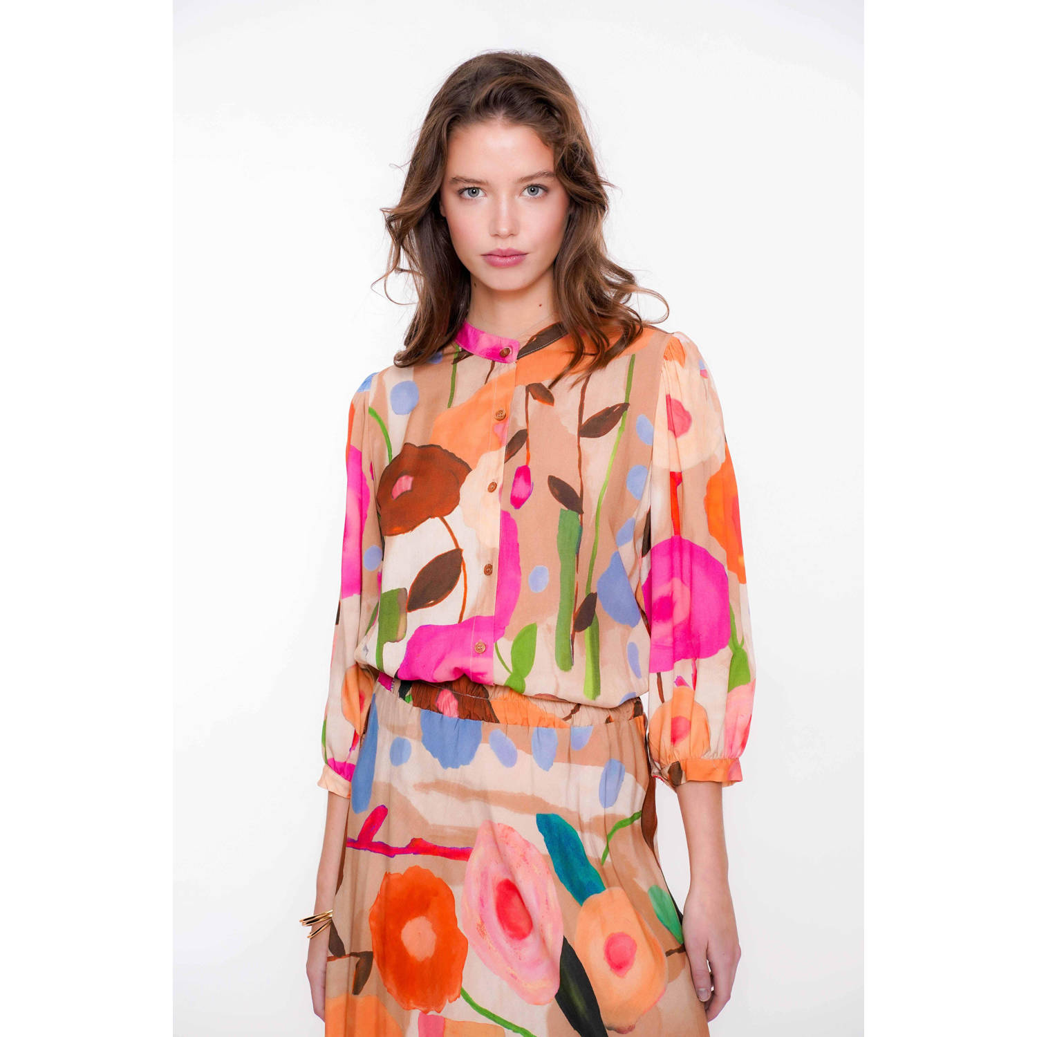 Geisha Bloemenprint lange mouw blouse Multicolor Dames