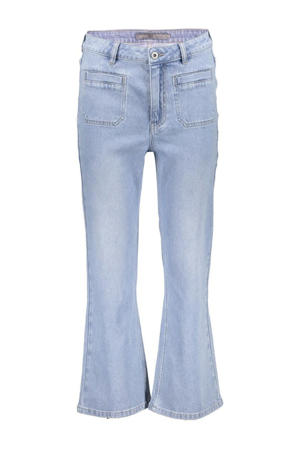 regular waist flared jeans light blue denim