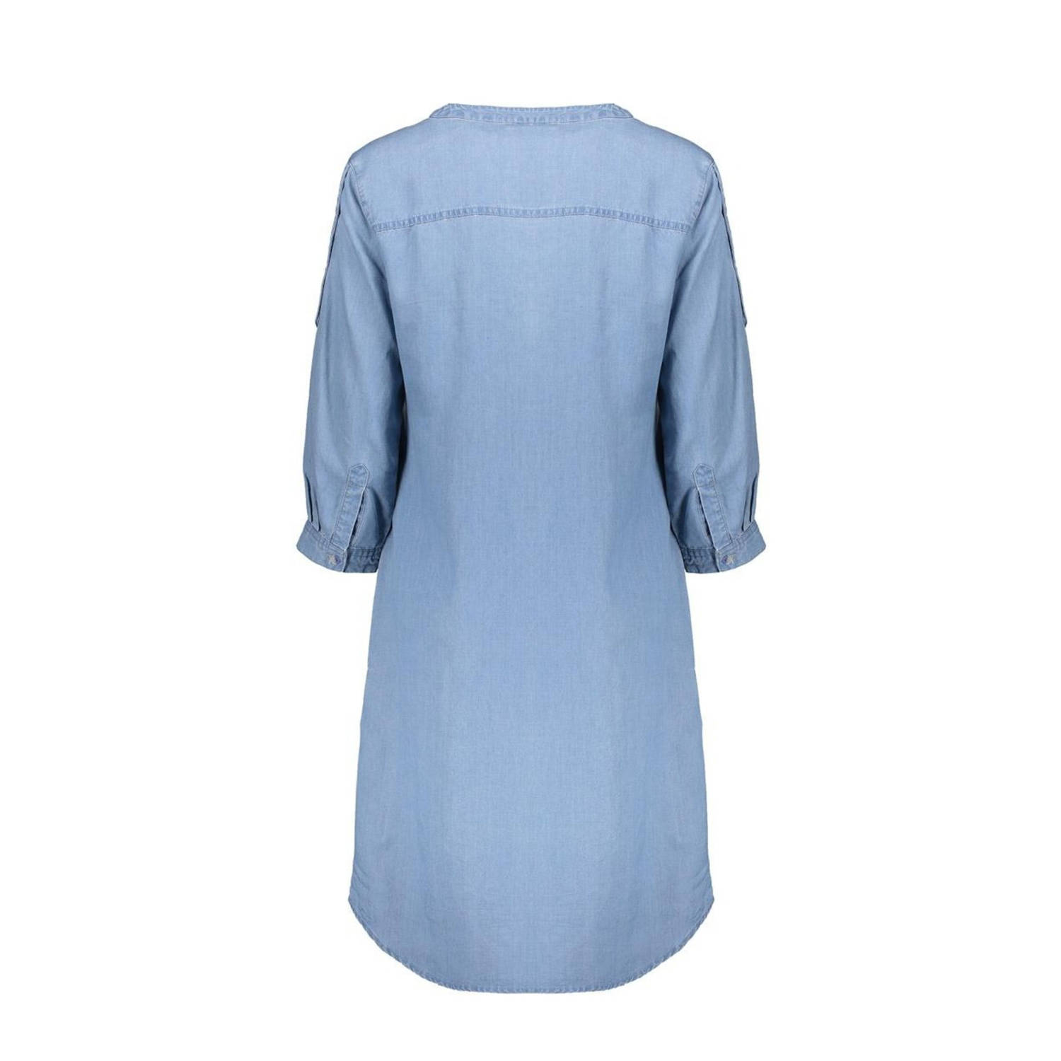 Geisha midi jurk medium blue denim
