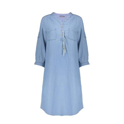 Geisha midi jurk medium blue denim afbeelding