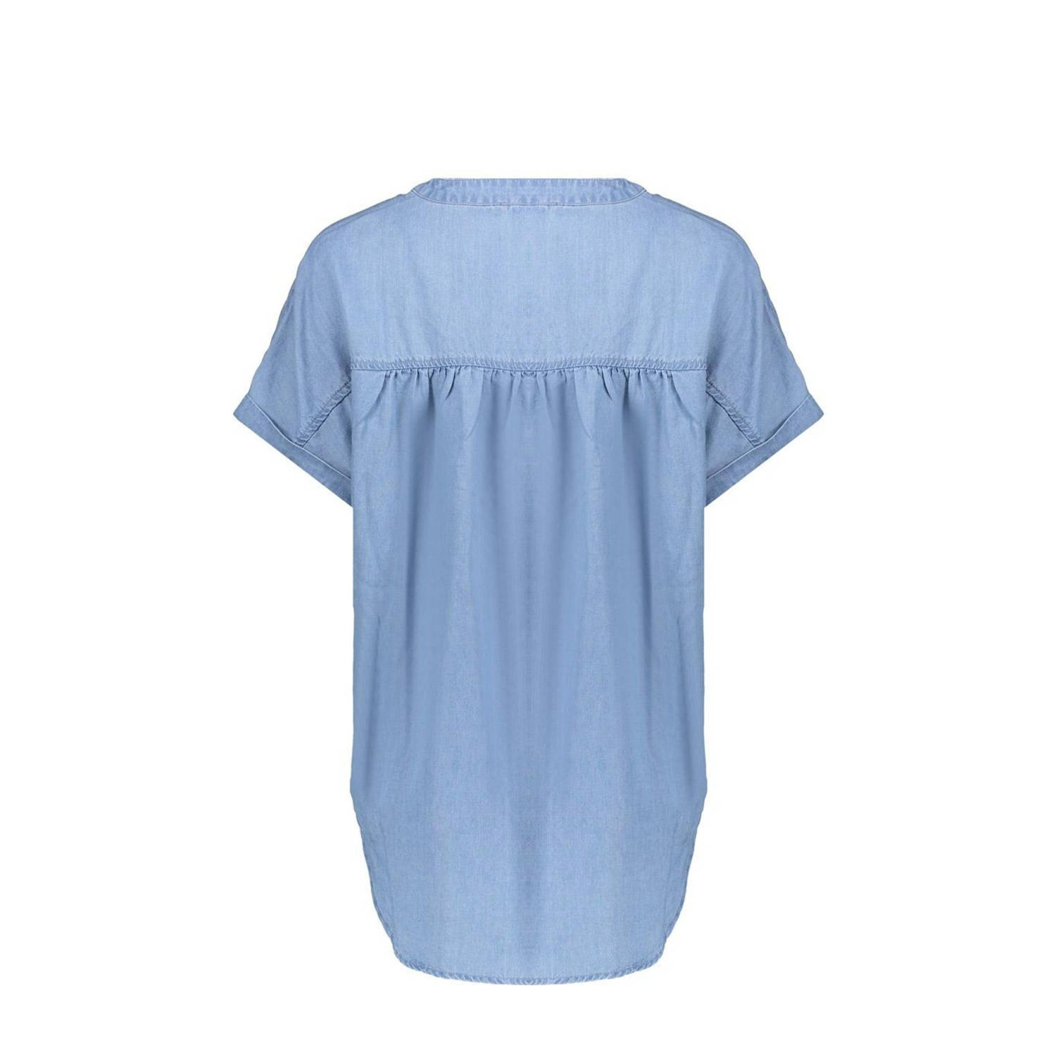 Geisha blousetop medium blue denim