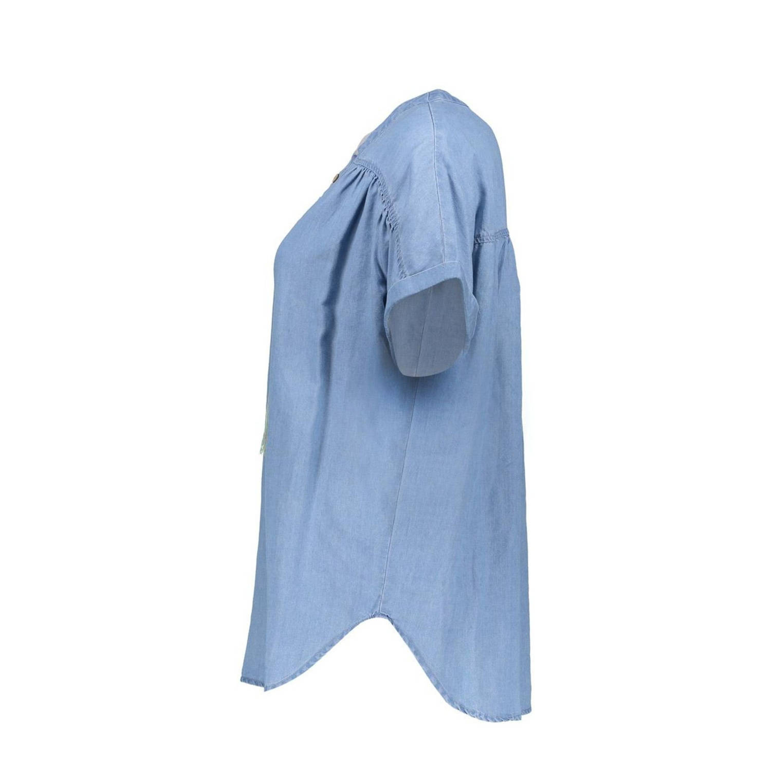 Geisha blousetop medium blue denim