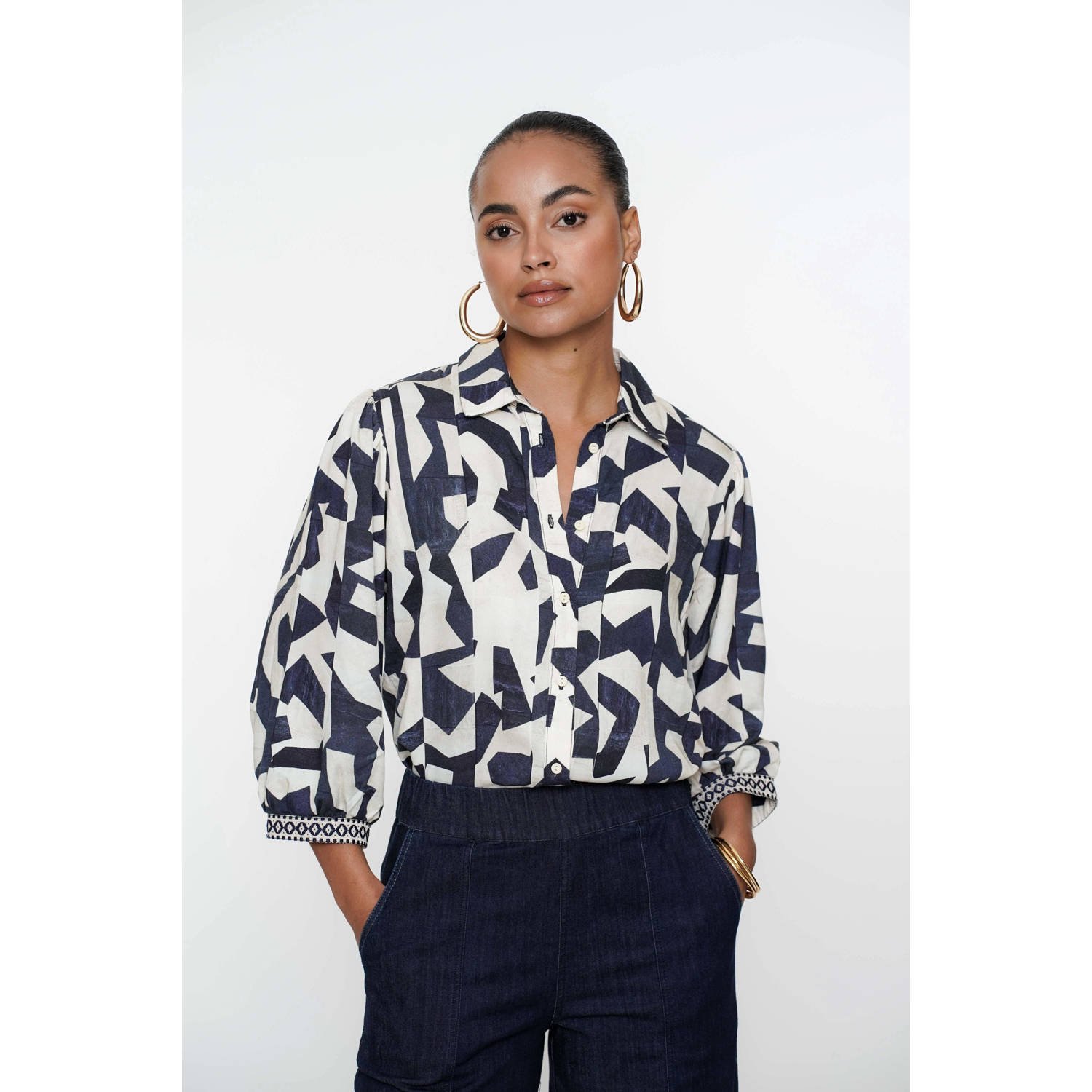 Geisha Elegante Blouse met Lange Mouwen Multicolor Dames