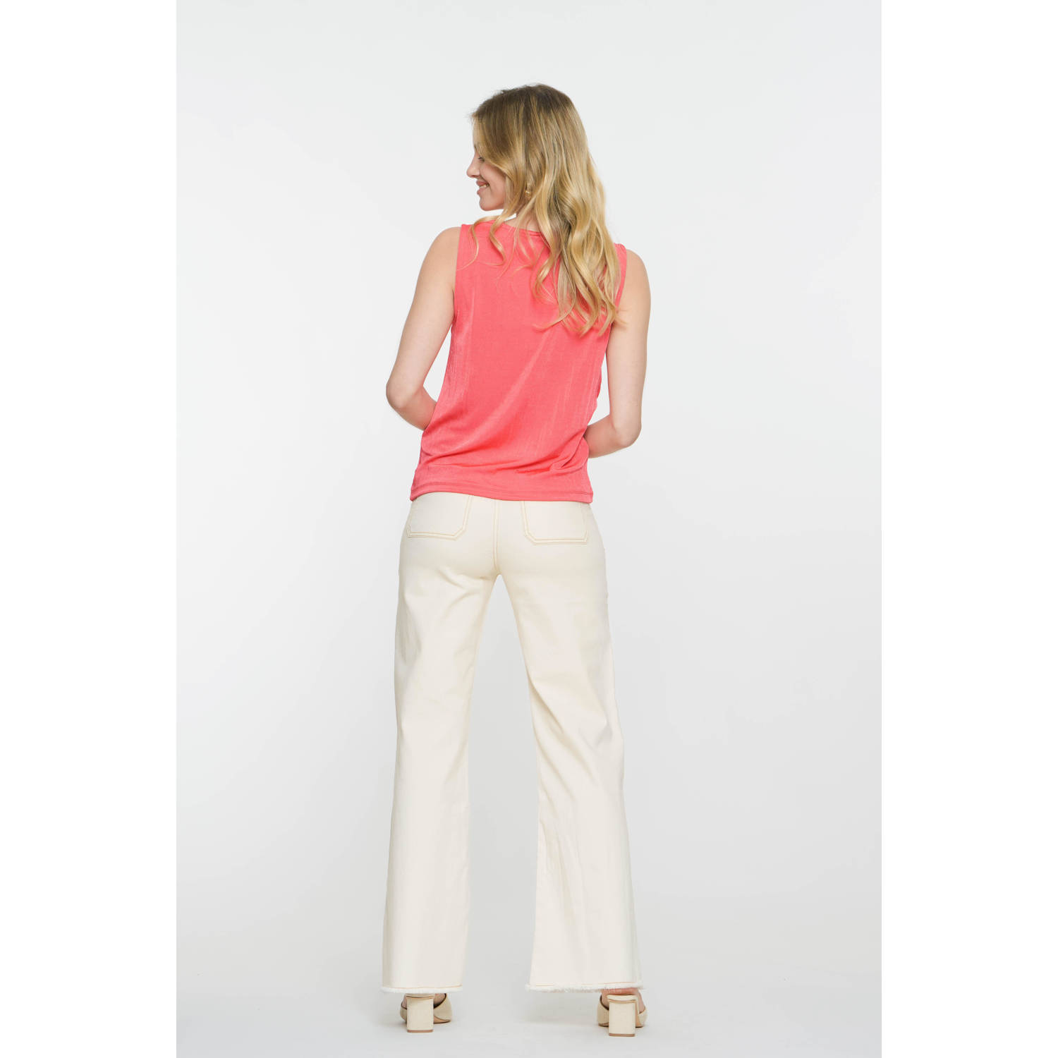 Geisha regular waist wide leg jeans ecru