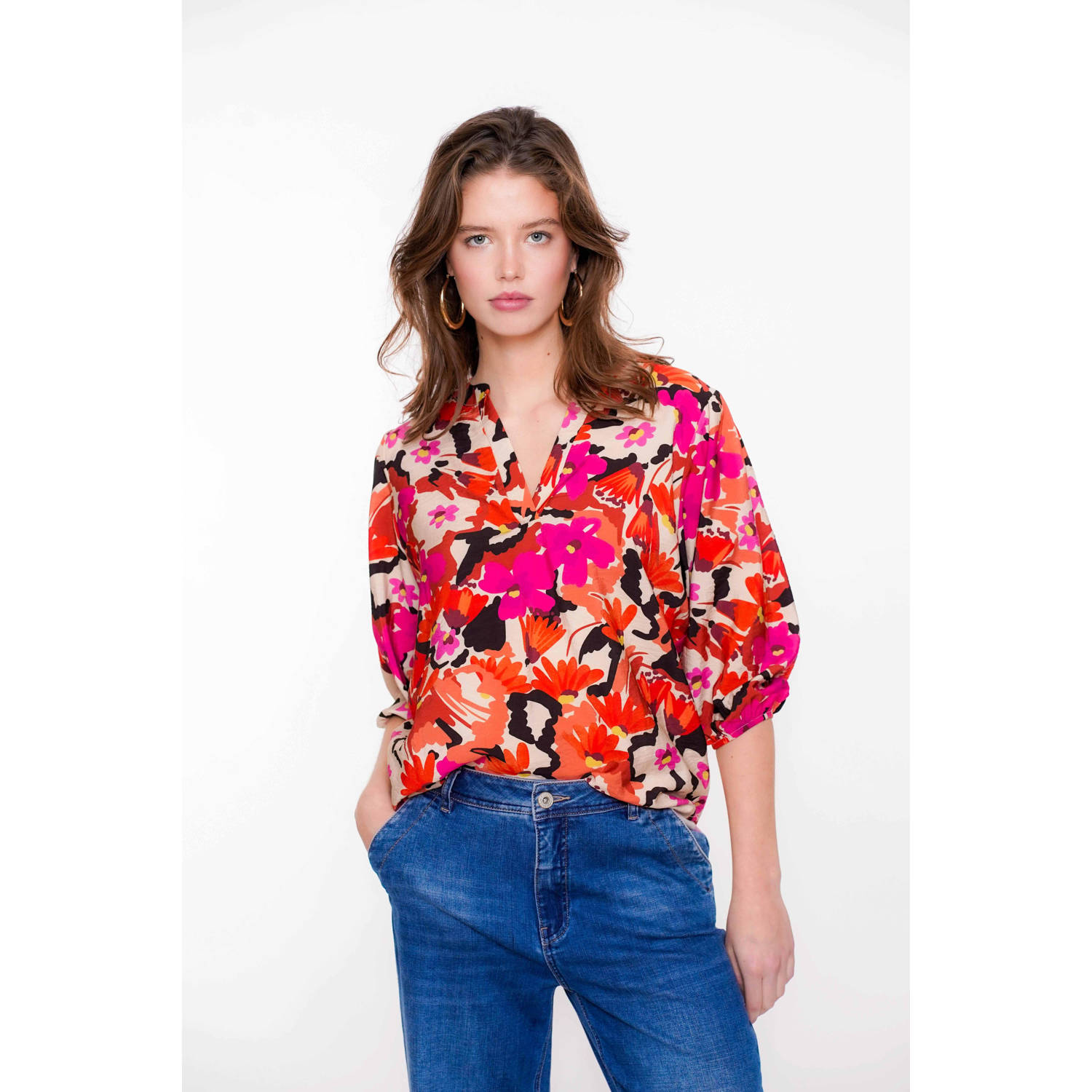 Geisha blousetop oranje