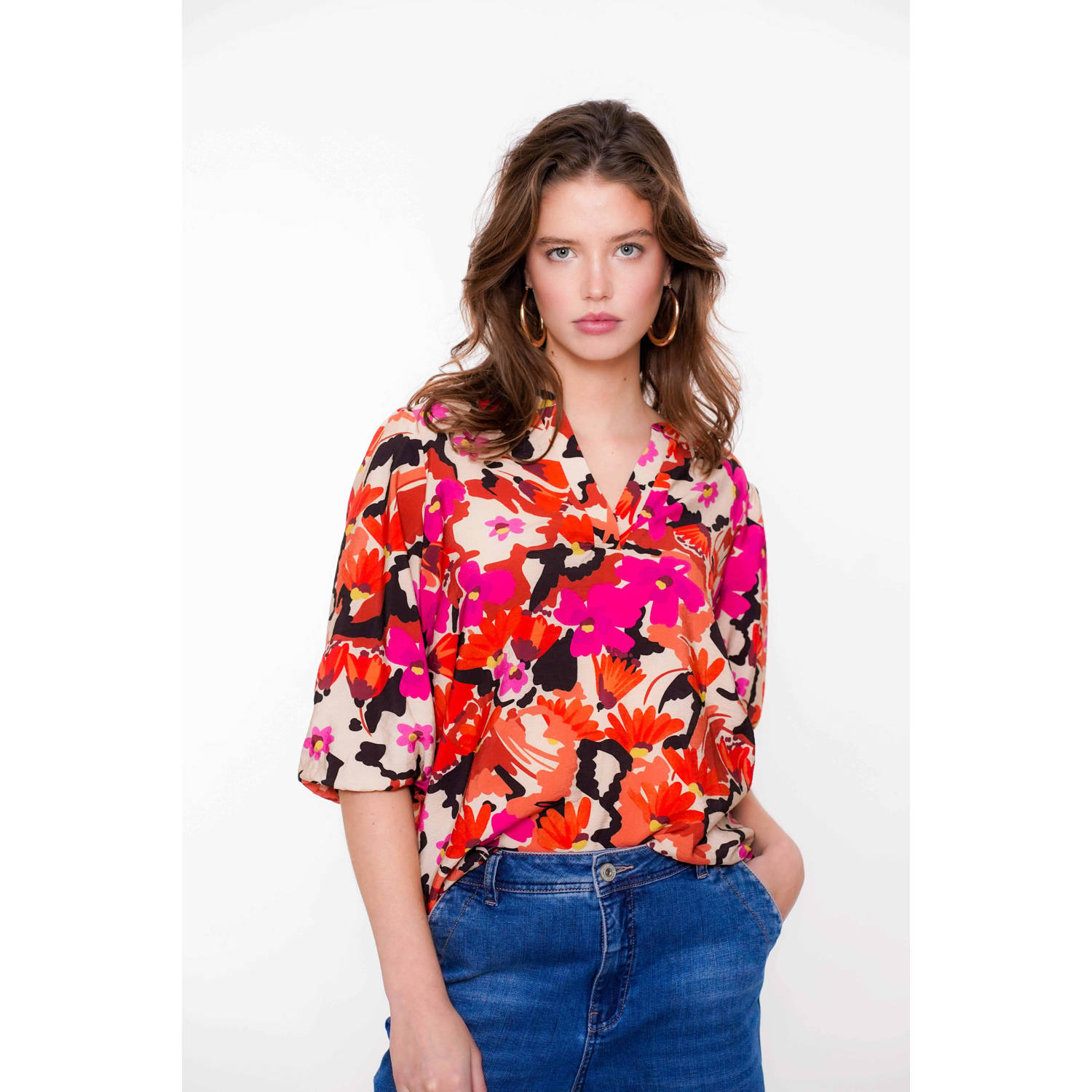 Geisha blousetop oranje
