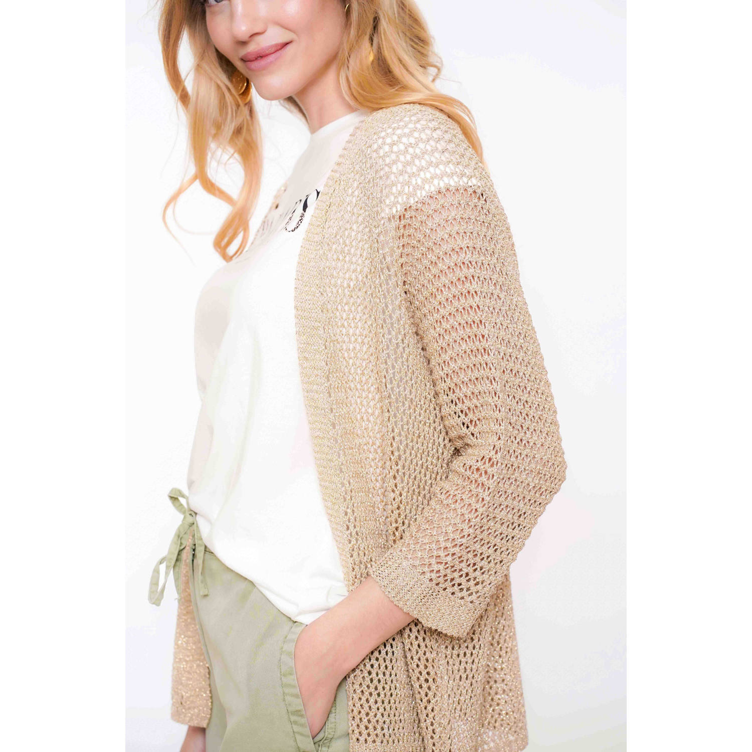 Geisha gebreid vest goud