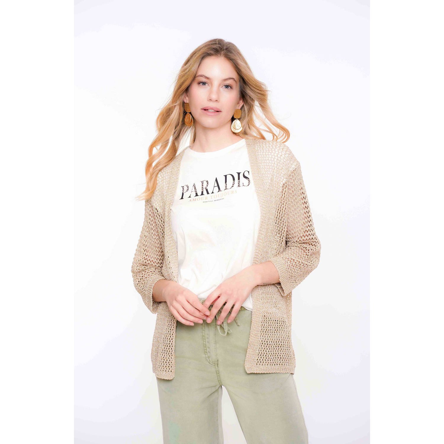 Geisha gebreid vest goud