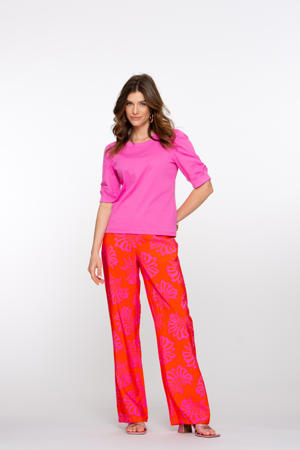 straight regular waist broek koraalrood