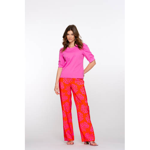 Geisha straight regular waist broek koraalrood afbeelding