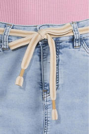 thumbnail: Light blue denim dames Geisha spijkerrok gemaakt van denim en met rits- en knoopsluiting