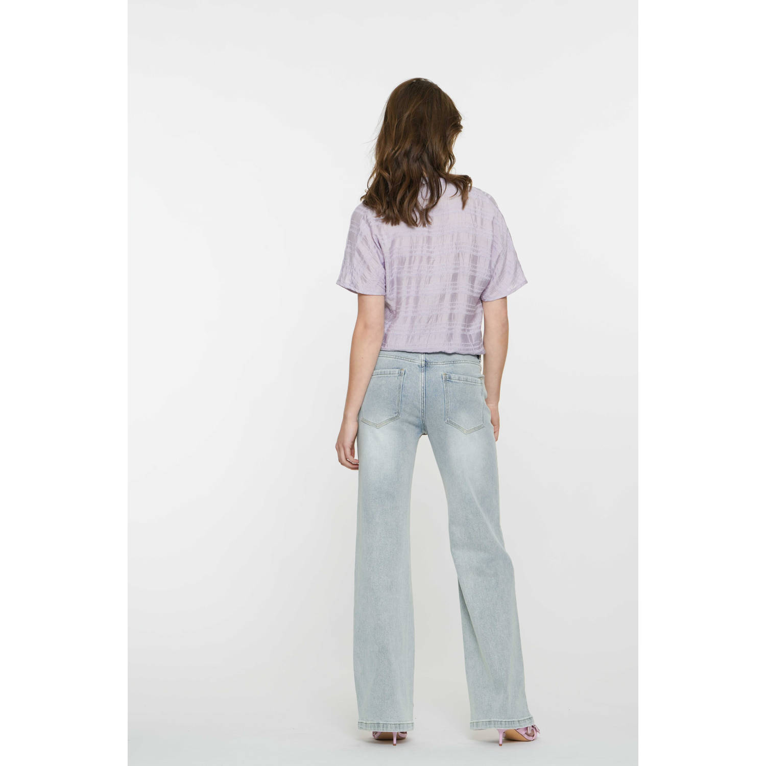 Geisha regular waist flared jeans light blue denim