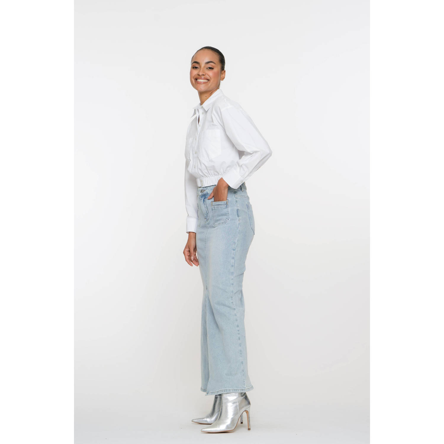 Geisha spijkerrok light blue denim