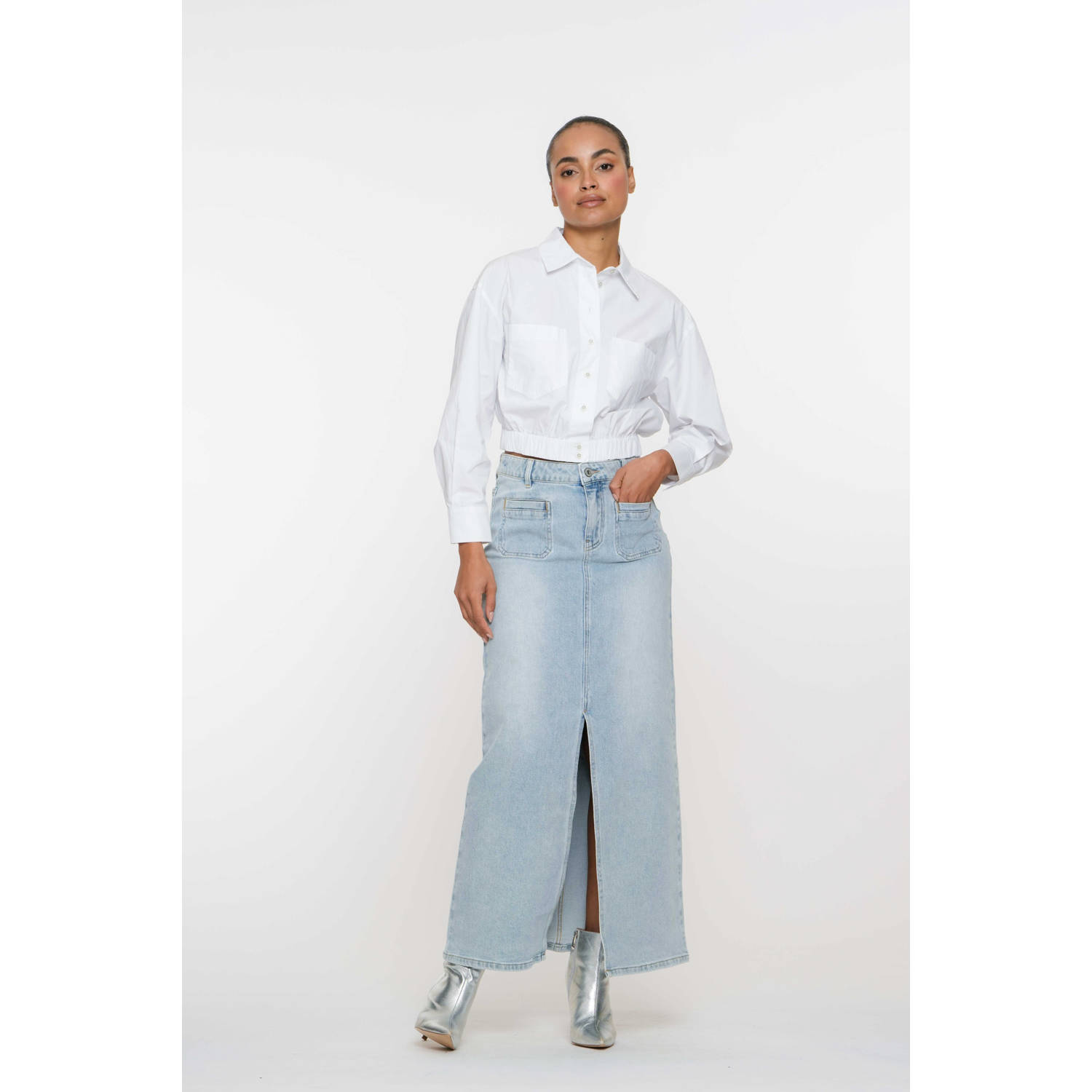 Geisha spijkerrok light blue denim