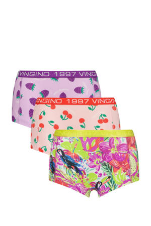 short - set van 3 roze/multicolor