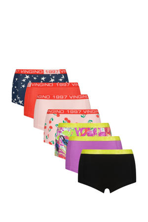 short - set van 7 roze/multicolor