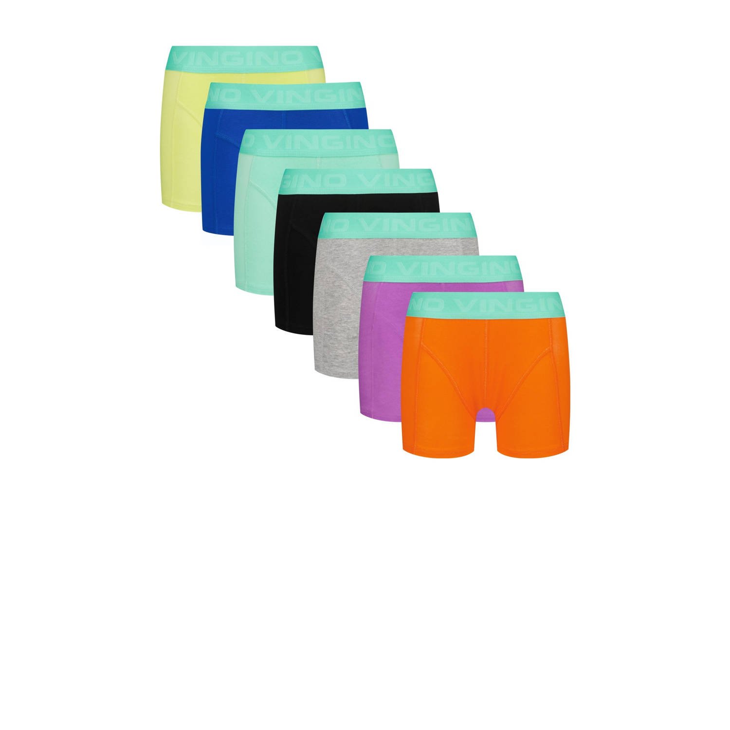 Vingino boxershort set van 7 mintgroen multicolor