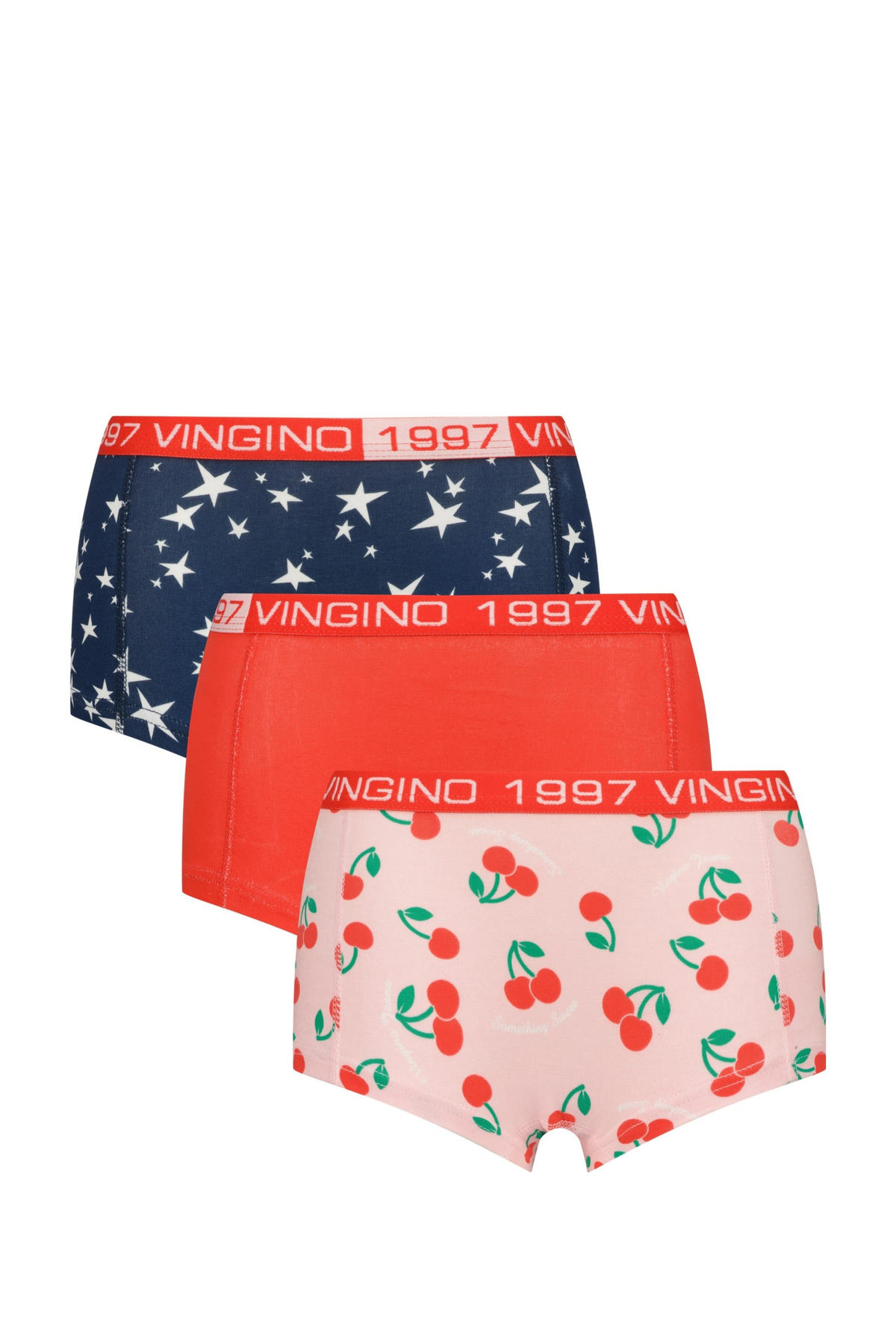 Vingino short set van donkerblauw/rood/zalmroze wehkamp - Main Image
