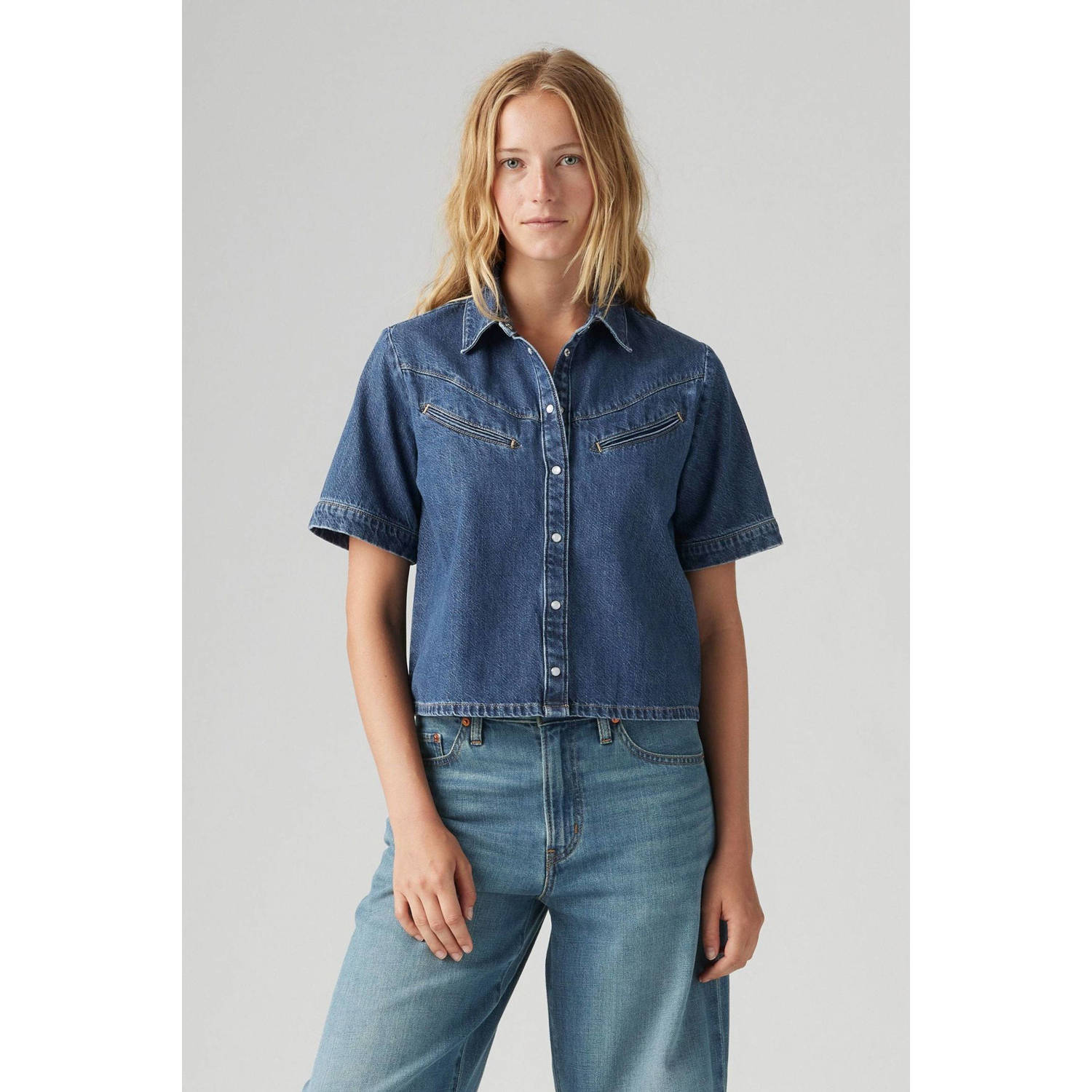 Levi's top dark blue denim