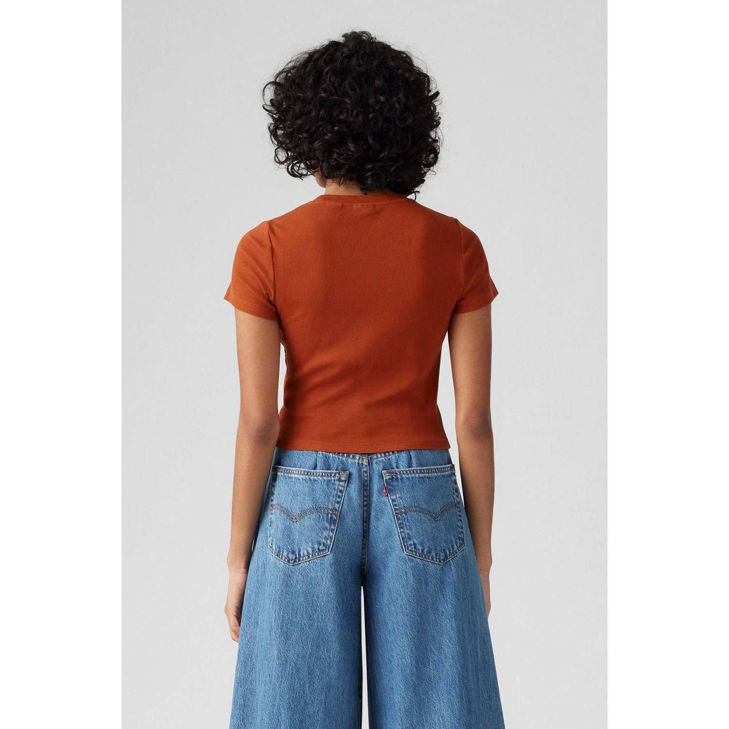 Levi's top brique rib gebreid