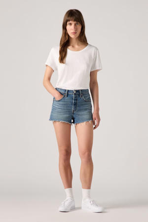 regular high waist denim short