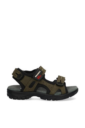 Tom Trail leren sandalen olijfgroen