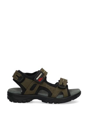 Tom Trail leren sandalen olijfgroen