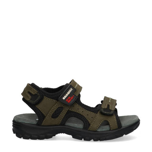 Braqeez Tom Trail leren sandalen olijfgroen afbeelding