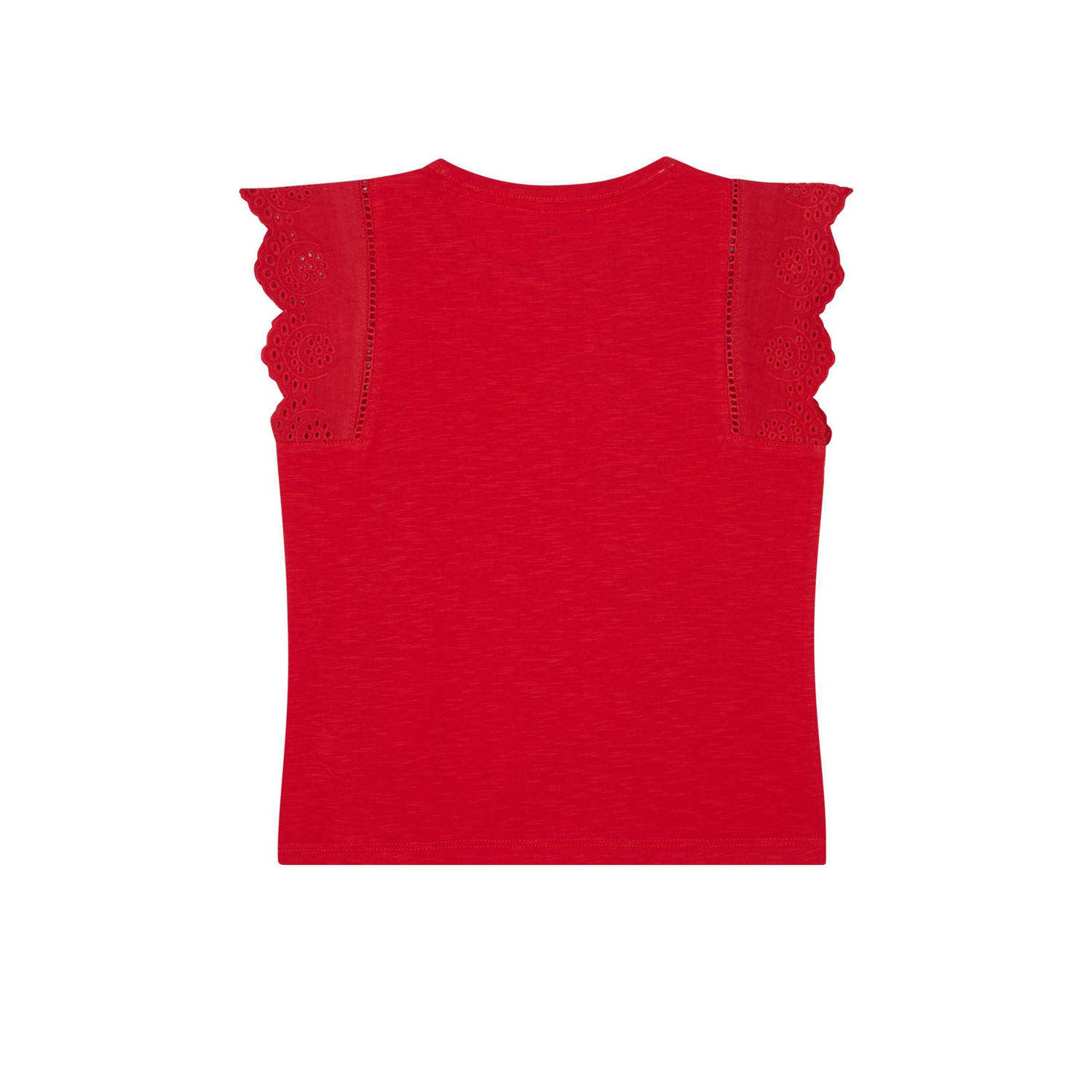 Noppies kids T-shirt rood broderie