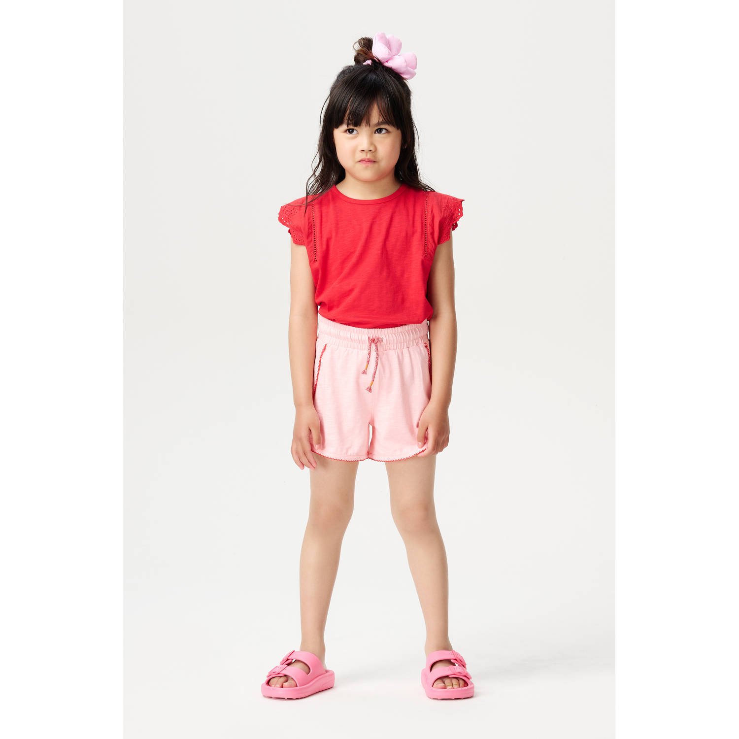 Noppies kids T-shirt rood broderie