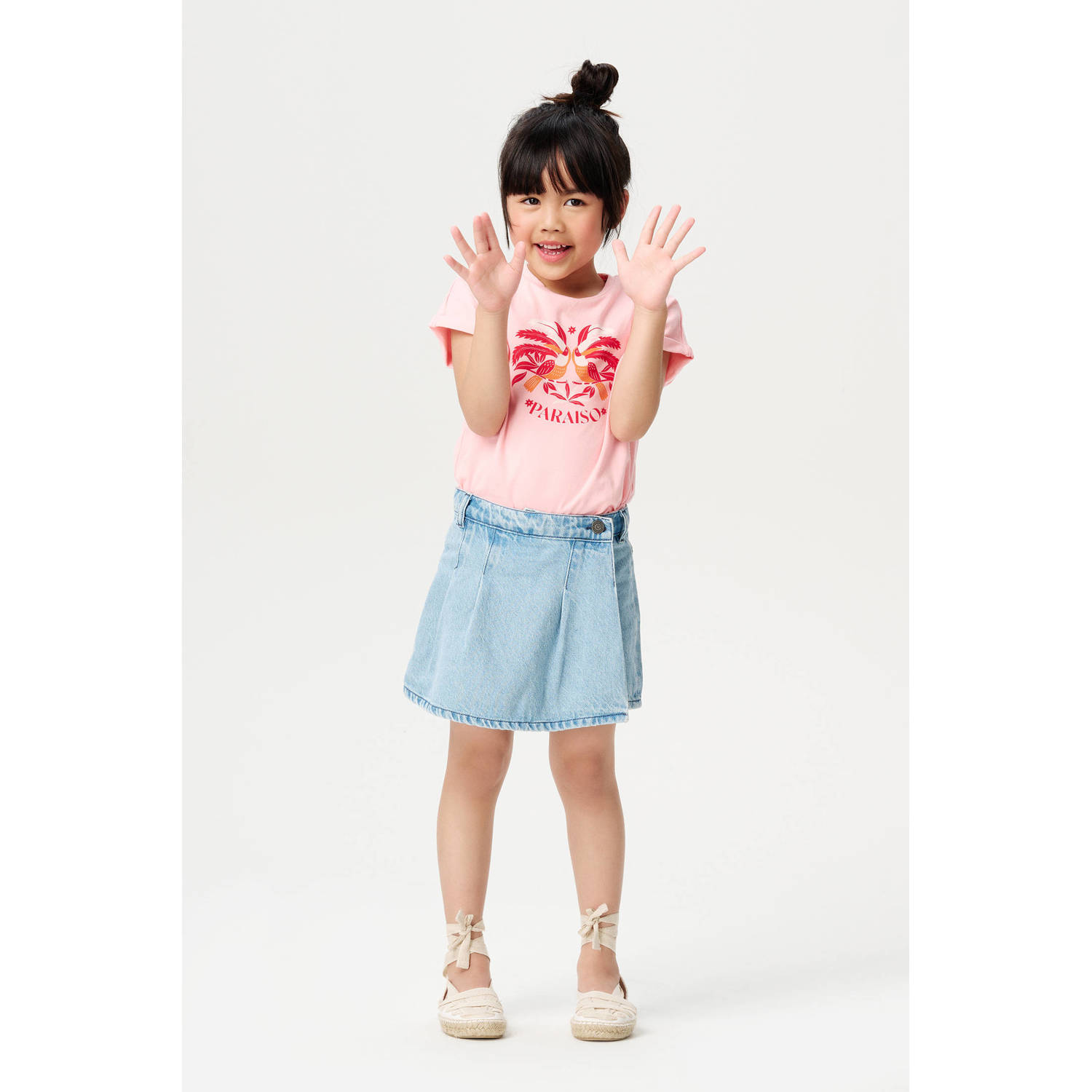Noppies kids denim skort blauw
