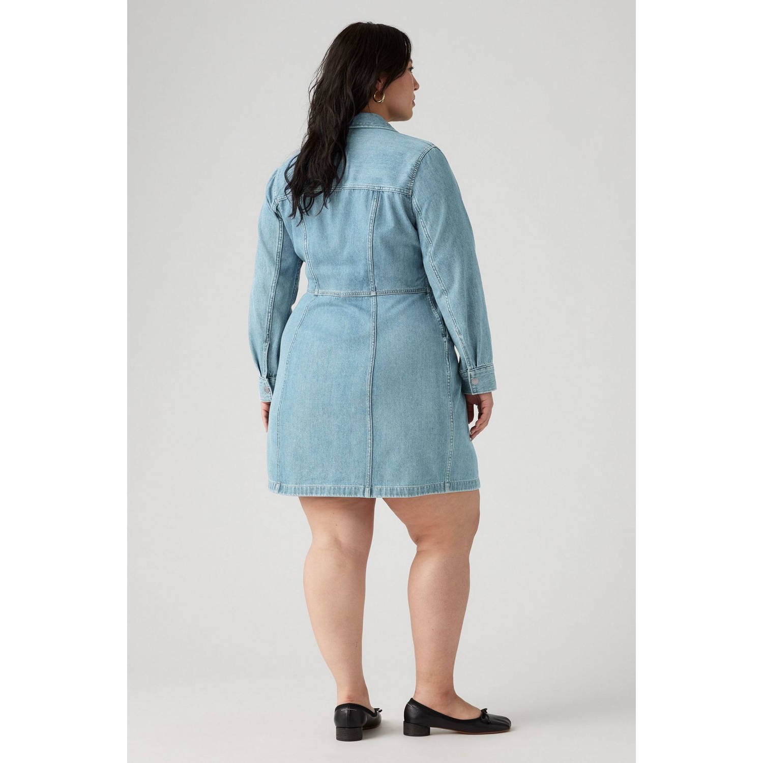 Levi's Plus spijkerjurk light blue denim