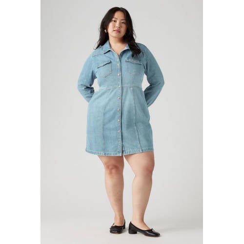 Levi's Plus spijkerjurk light blue denim afbeelding