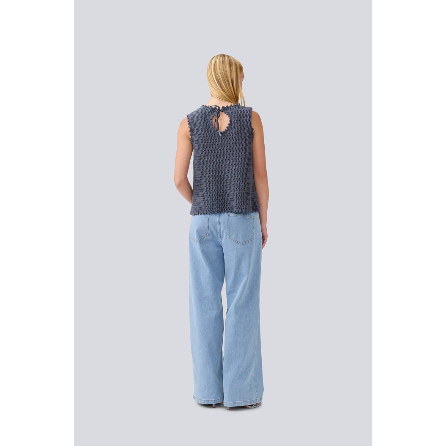 Modström top antraciet crochet