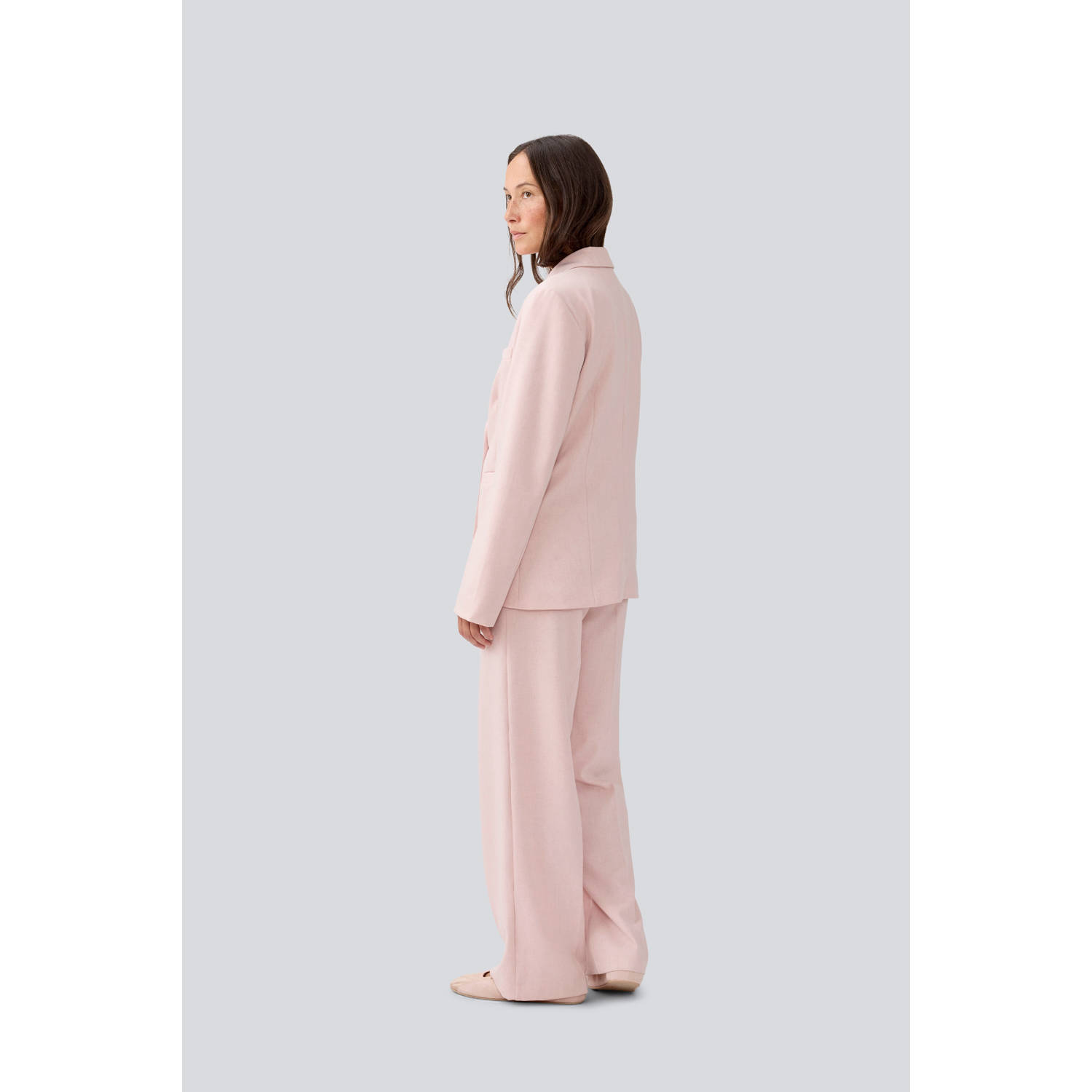 Modström wide leg regular waist broek roze