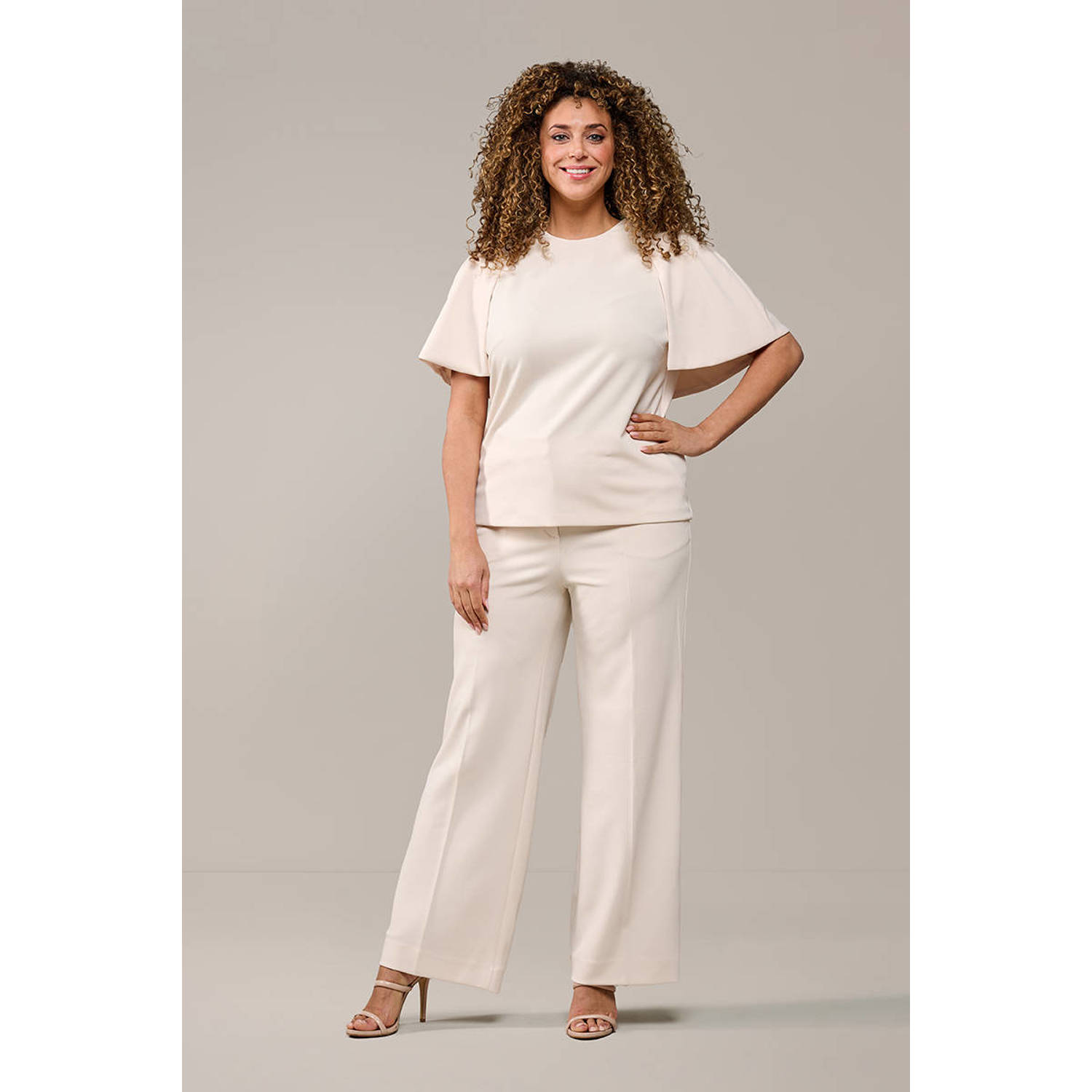 Mart Visser straight high waist broek crème