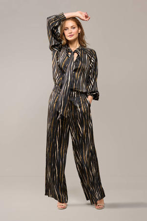 straight high waist broek zwart
