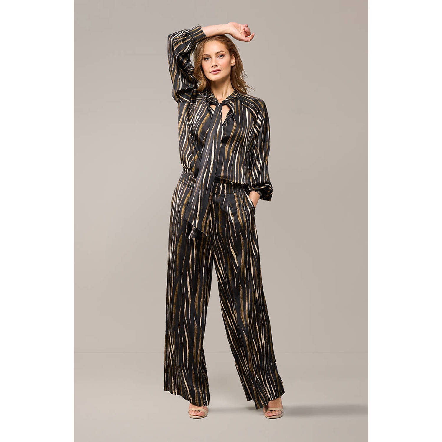 Mart Visser straight high waist broek zwart