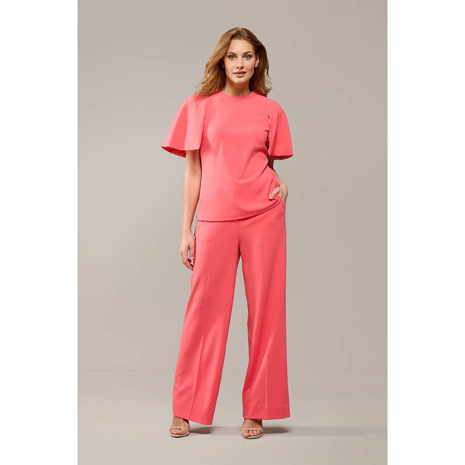 Mart Visser straight high waist pantalon roze