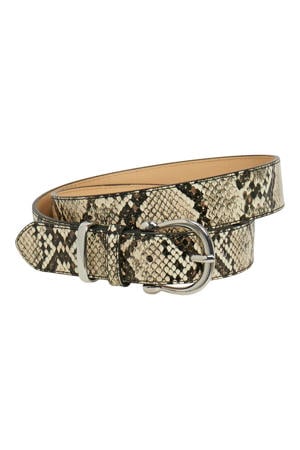 riem met slangenprint OBJDAFNE beige