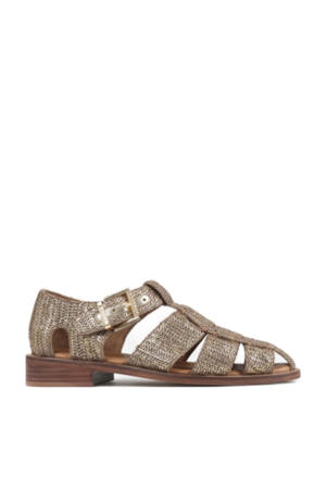 Next wagon  leren sandalen goud