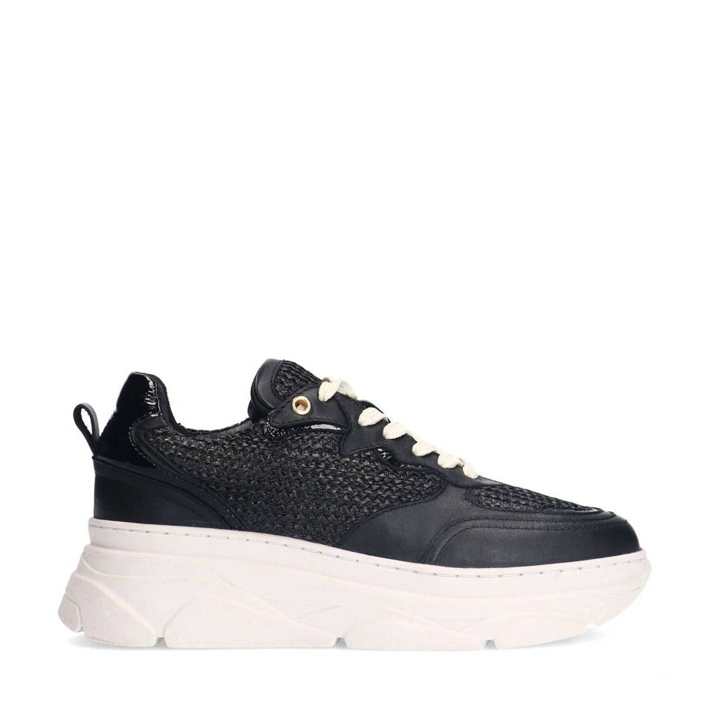 Sacha chunky leren sneakers zwart wehkamp