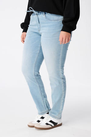 regular waist light blue denim