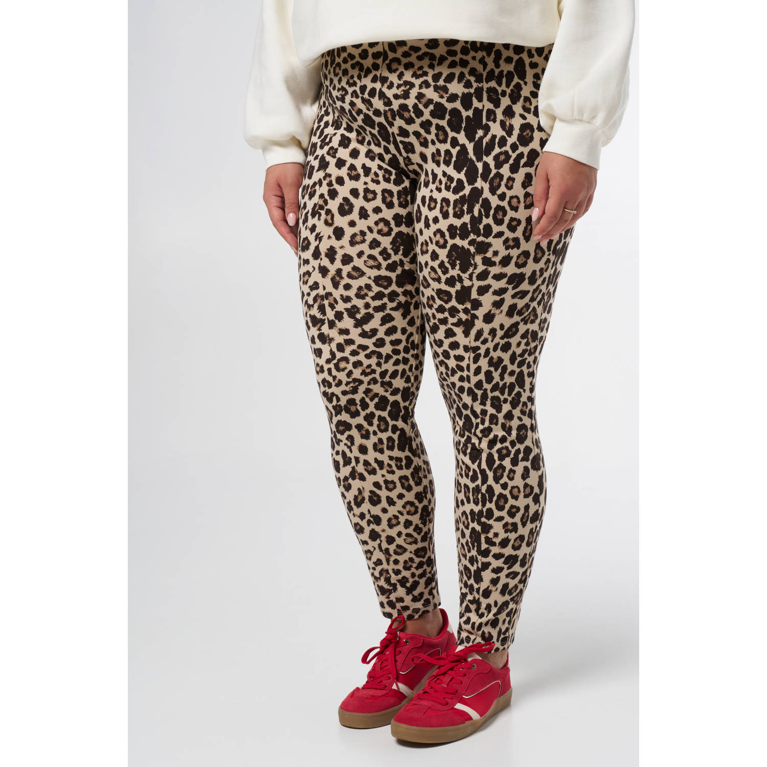 MS Mode legging met panterprint bruin
