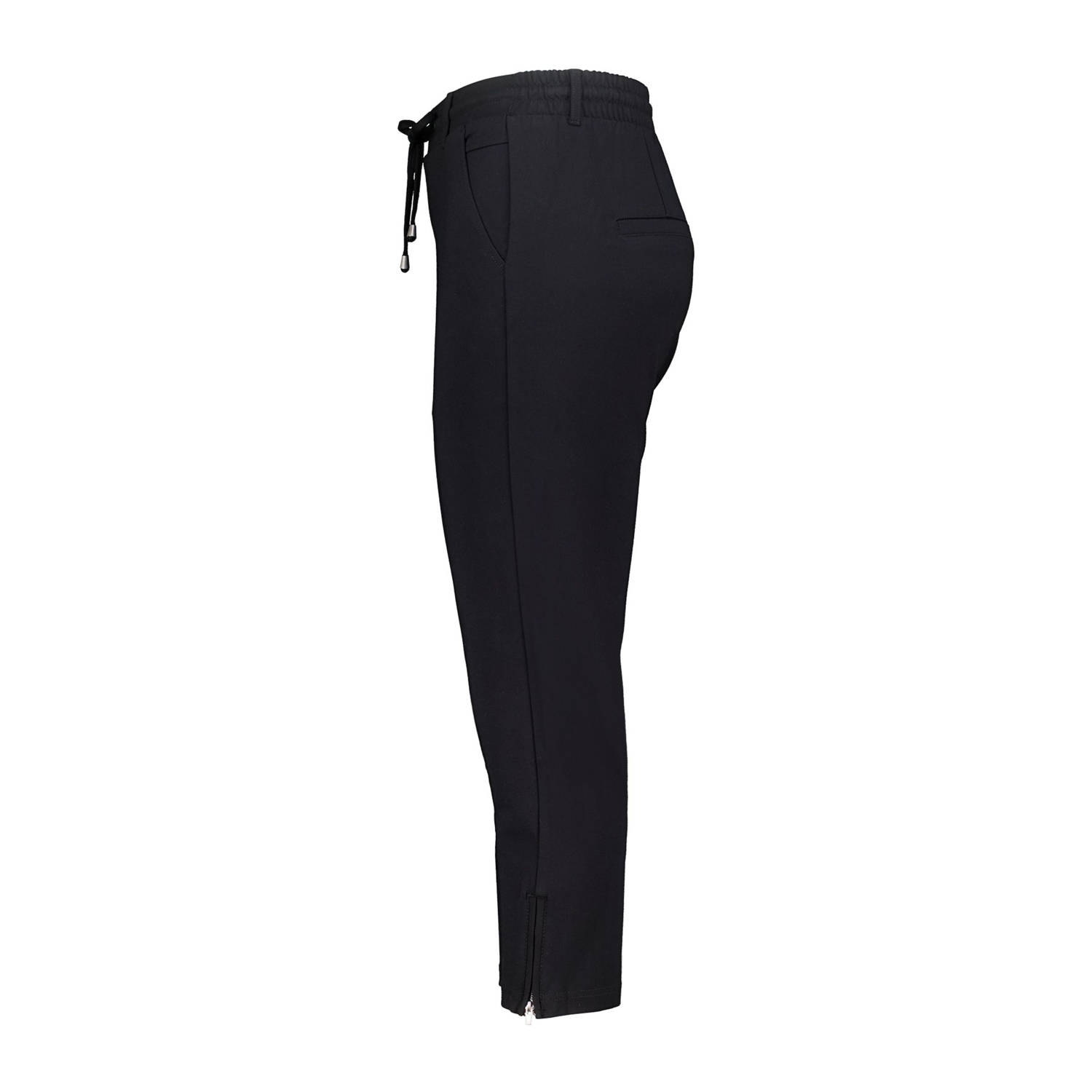 MS Mode straight regular waist casual broek zwart