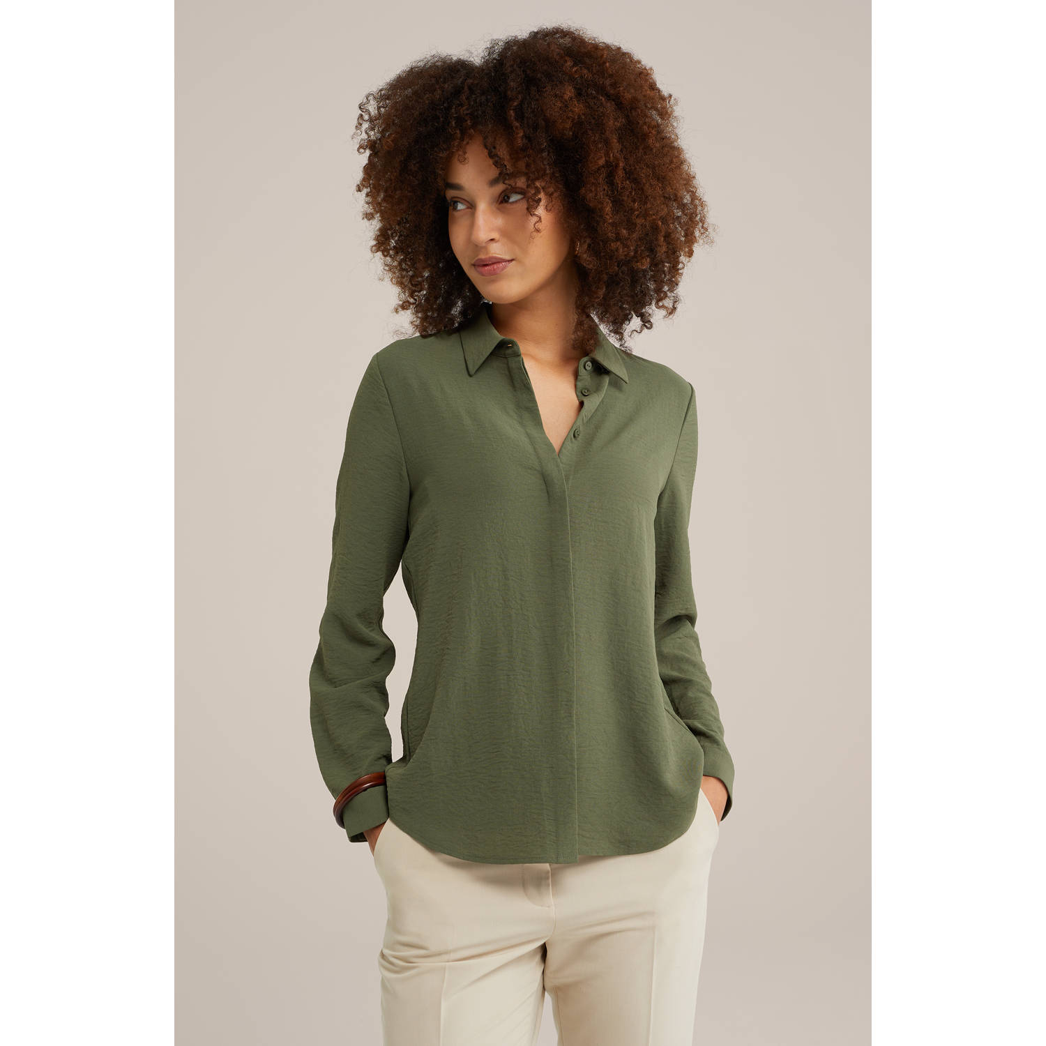WE Fashion blouse olijfgroen