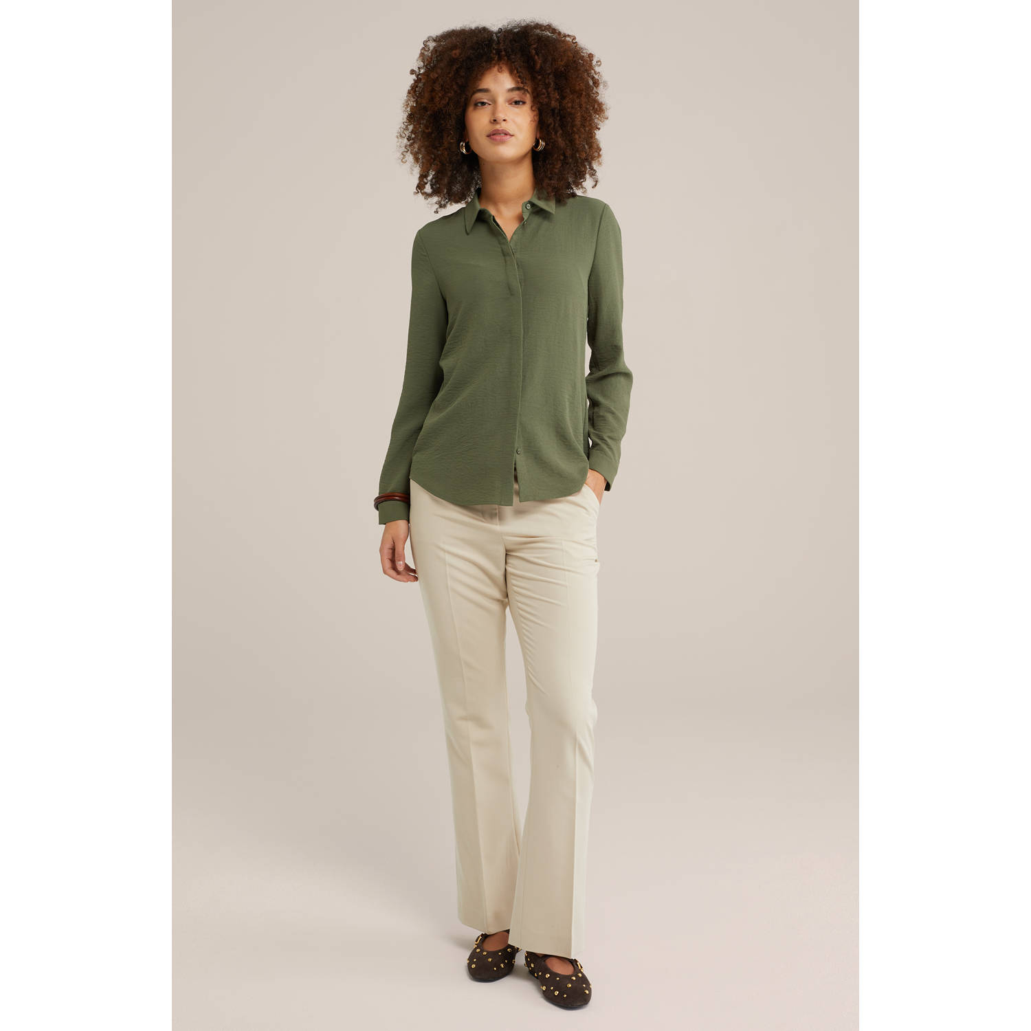 WE Fashion blouse olijfgroen